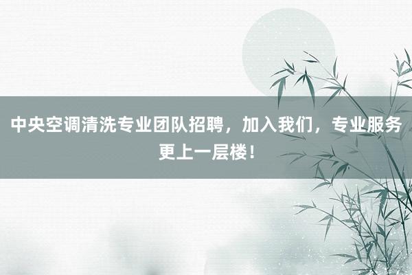 中央空调清洗专业团队招聘，加入我们，专业服务更上一层楼！