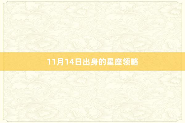 11月14日出身的星座领略